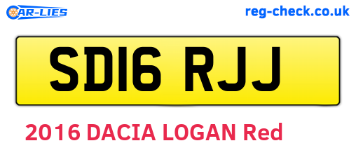 SD16RJJ are the vehicle registration plates.