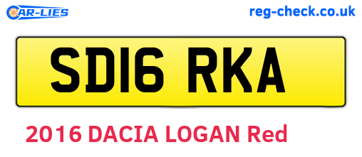 SD16RKA are the vehicle registration plates.