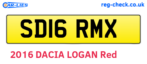 SD16RMX are the vehicle registration plates.