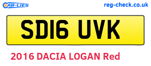 SD16UVK are the vehicle registration plates.