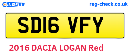 SD16VFY are the vehicle registration plates.