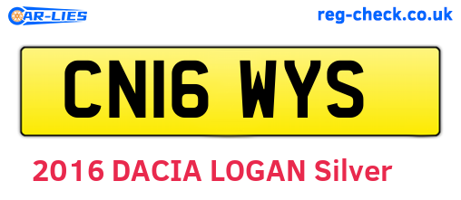 CN16WYS are the vehicle registration plates.