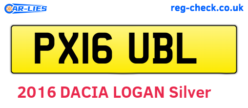 PX16UBL are the vehicle registration plates.