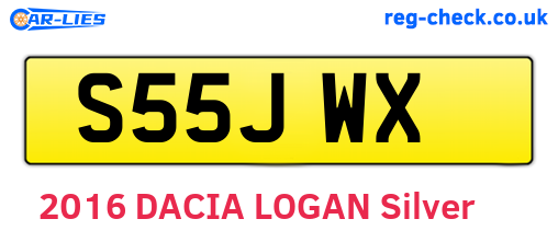 S55JWX are the vehicle registration plates.