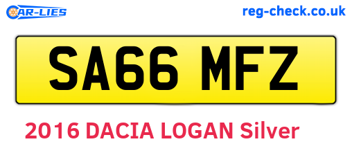 SA66MFZ are the vehicle registration plates.