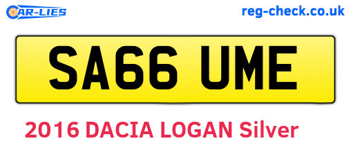 SA66UME are the vehicle registration plates.