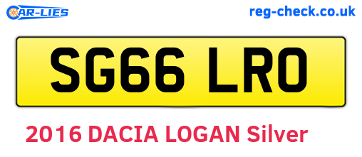 SG66LRO are the vehicle registration plates.