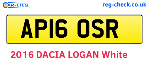 AP16OSR are the vehicle registration plates.