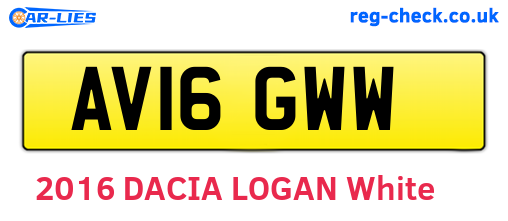 AV16GWW are the vehicle registration plates.