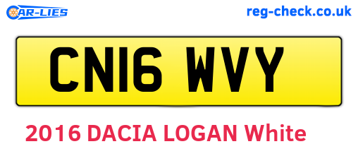 CN16WVY are the vehicle registration plates.