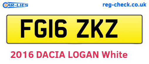 FG16ZKZ are the vehicle registration plates.