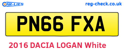 PN66FXA are the vehicle registration plates.