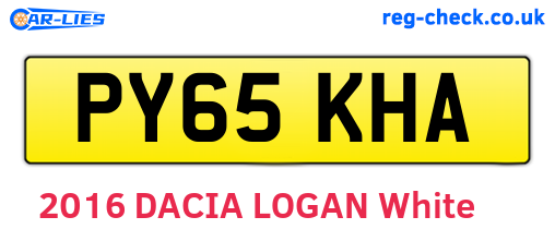 PY65KHA are the vehicle registration plates.