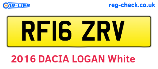 RF16ZRV are the vehicle registration plates.