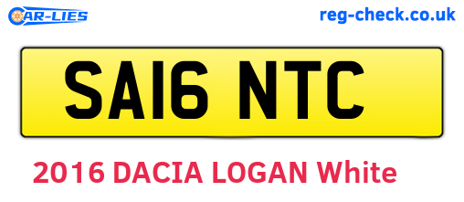 SA16NTC are the vehicle registration plates.