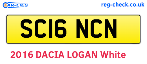 SC16NCN are the vehicle registration plates.