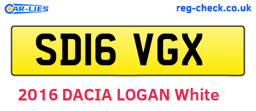 SD16VGX are the vehicle registration plates.