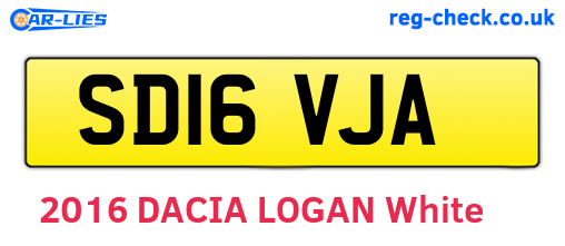 SD16VJA are the vehicle registration plates.