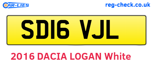 SD16VJL are the vehicle registration plates.