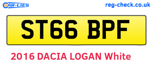 ST66BPF are the vehicle registration plates.