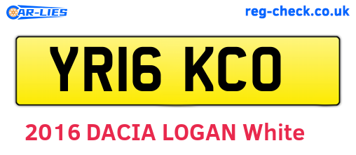 YR16KCO are the vehicle registration plates.