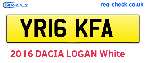 YR16KFA are the vehicle registration plates.