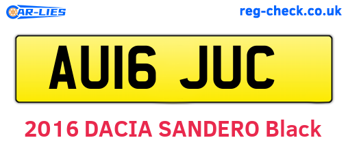 AU16JUC are the vehicle registration plates.