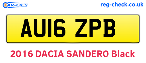AU16ZPB are the vehicle registration plates.