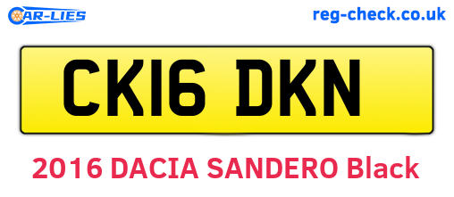 CK16DKN are the vehicle registration plates.