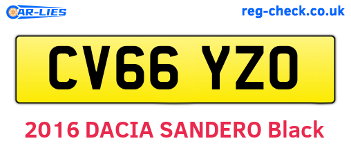 CV66YZO are the vehicle registration plates.