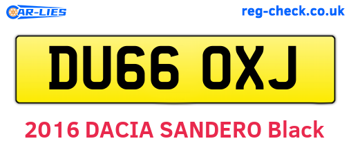 DU66OXJ are the vehicle registration plates.