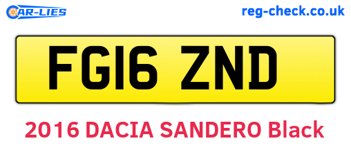 FG16ZND are the vehicle registration plates.