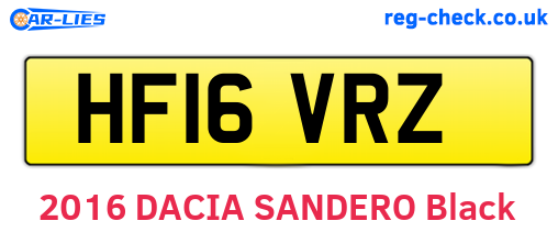 HF16VRZ are the vehicle registration plates.