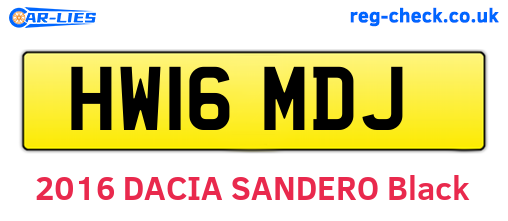 HW16MDJ are the vehicle registration plates.
