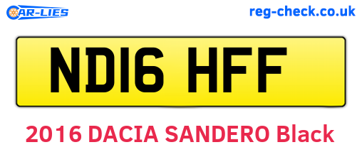 ND16HFF are the vehicle registration plates.