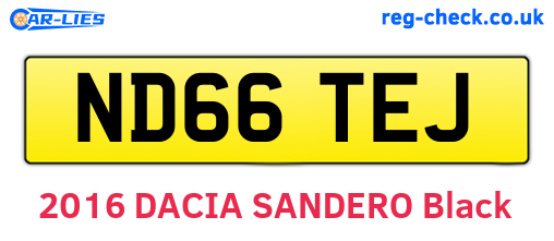 ND66TEJ are the vehicle registration plates.