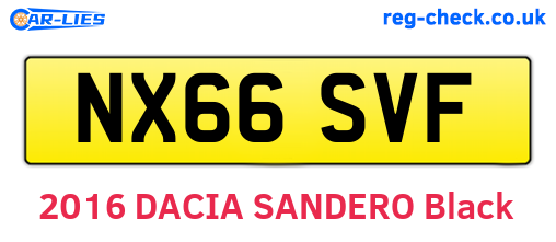 NX66SVF are the vehicle registration plates.