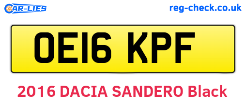 OE16KPF are the vehicle registration plates.