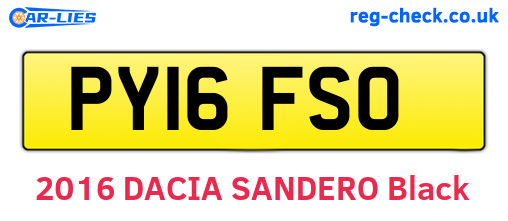 PY16FSO are the vehicle registration plates.