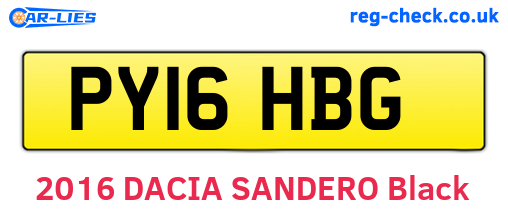 PY16HBG are the vehicle registration plates.