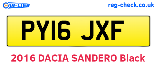 PY16JXF are the vehicle registration plates.