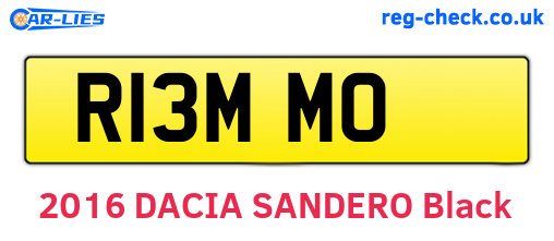 R13MMO are the vehicle registration plates.