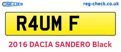 R4UMF are the vehicle registration plates.