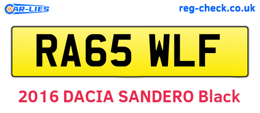 RA65WLF are the vehicle registration plates.