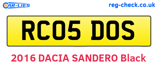 RC05DOS are the vehicle registration plates.