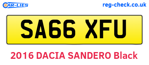 SA66XFU are the vehicle registration plates.