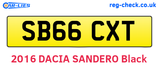 SB66CXT are the vehicle registration plates.