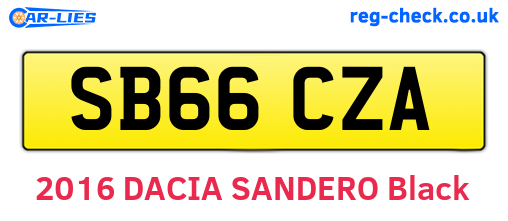 SB66CZA are the vehicle registration plates.