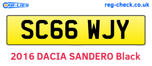 SC66WJY are the vehicle registration plates.