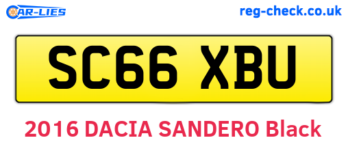SC66XBU are the vehicle registration plates.